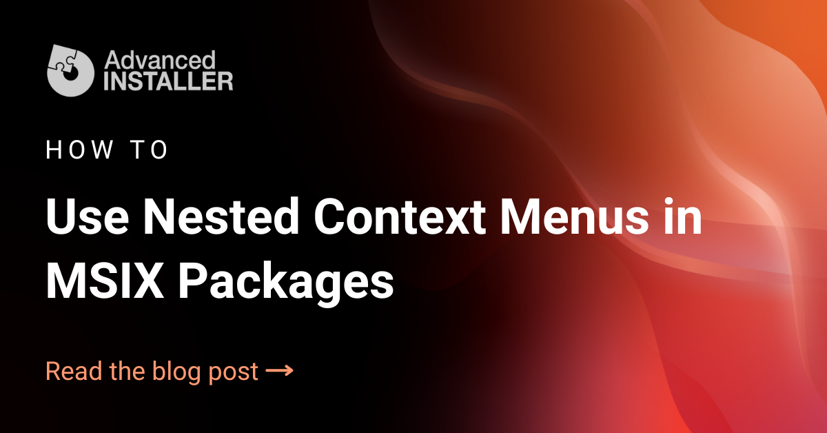 Nested context menus in msix packages
