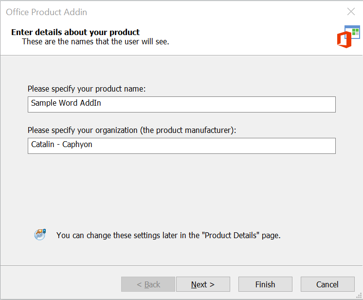 Provide the Office Add-in details