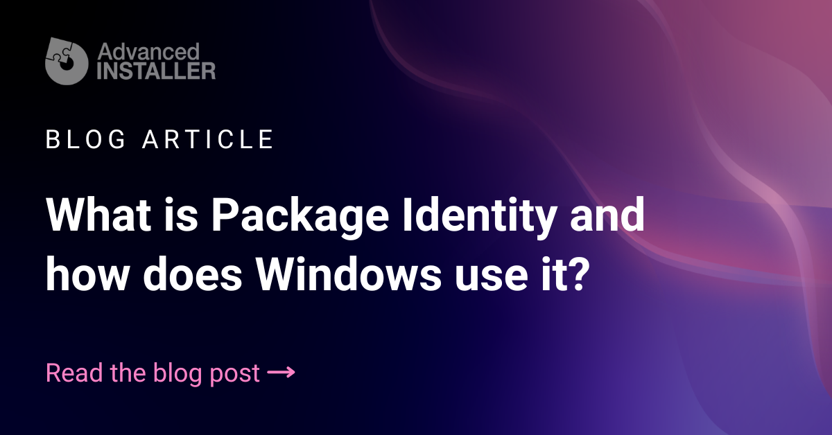 Package identity contept in windows