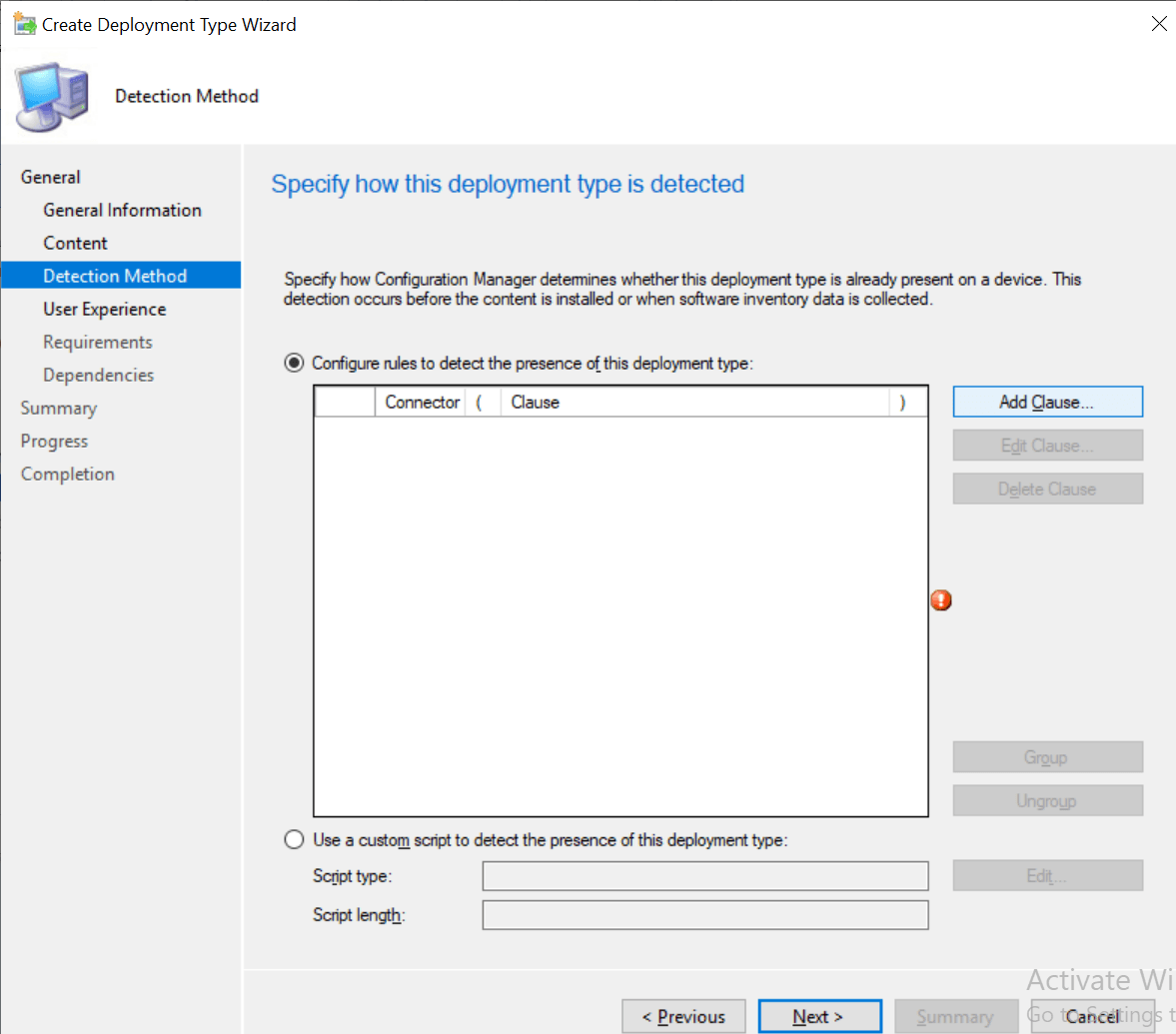 Deployment type detection