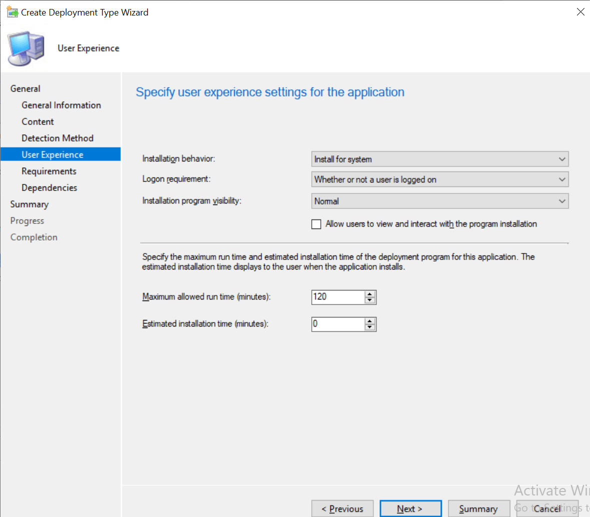 Программа installation. Deploy программа. Create application Wizard. Create application Wizard General.