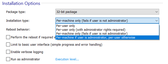 Installation Options