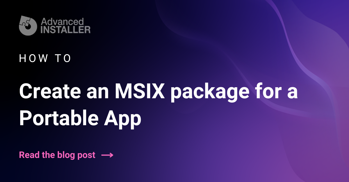 Portable app msix package