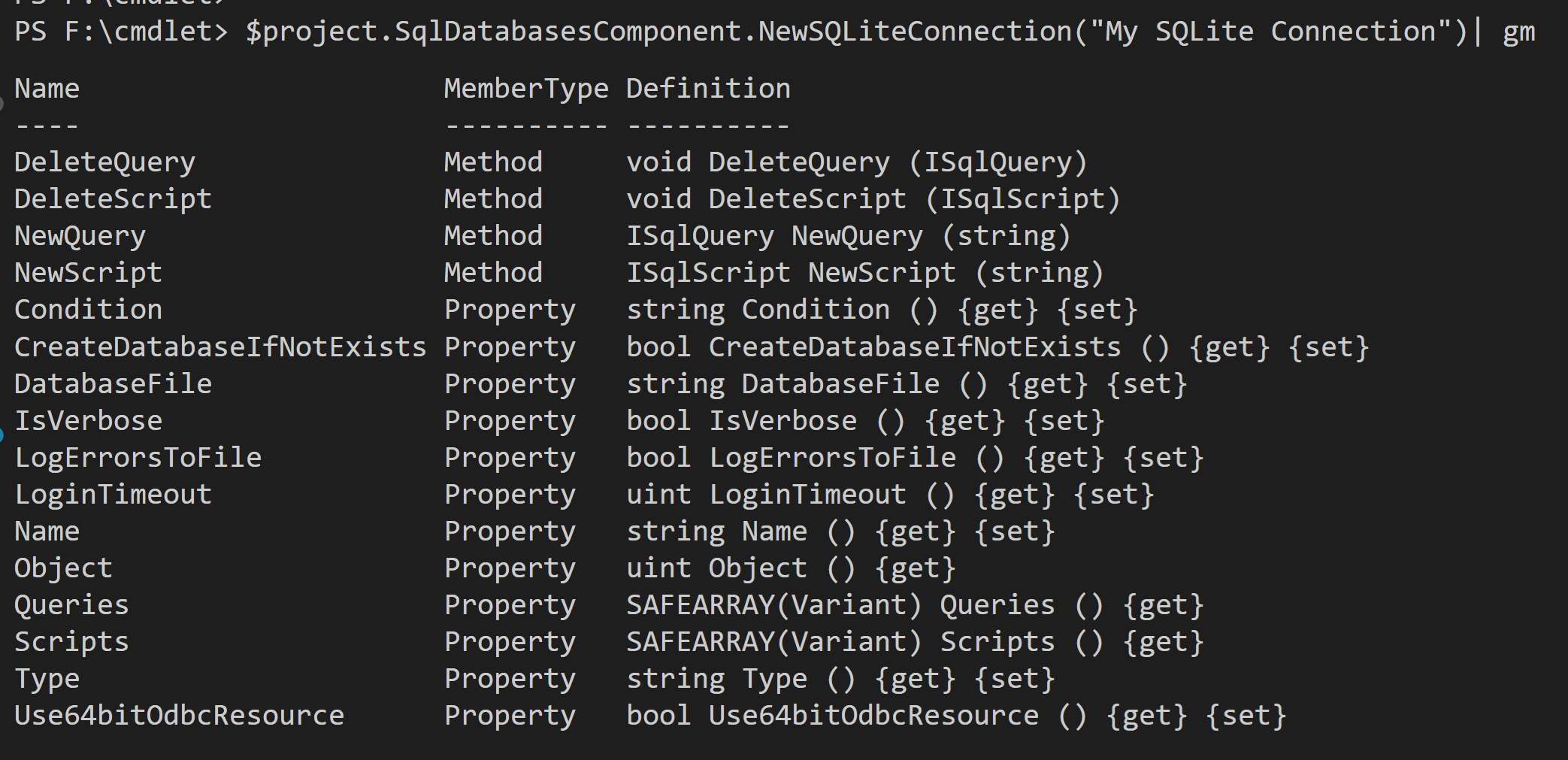 Isqldatabasescomponent sqlite connection