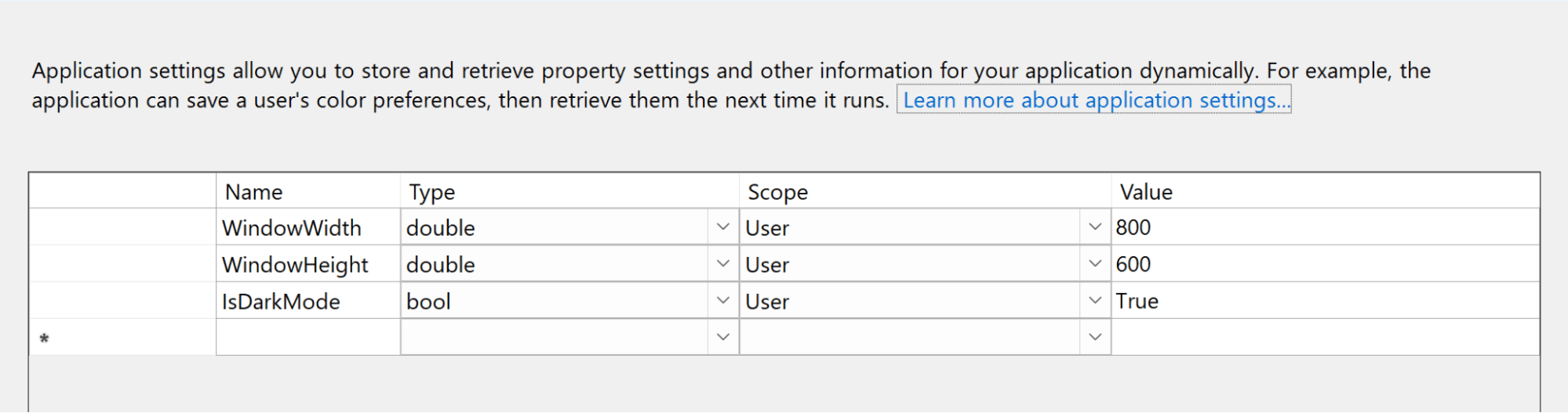Saving User Configuration Settings