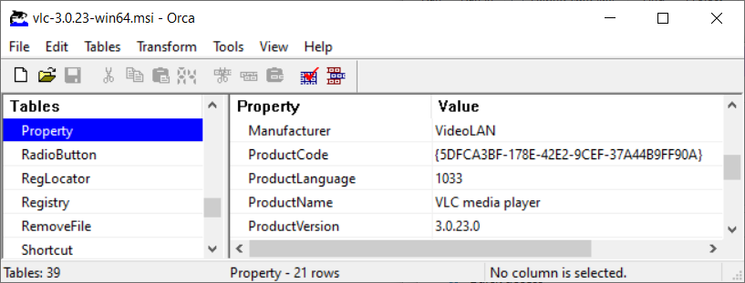 App ProductCode in Orca
