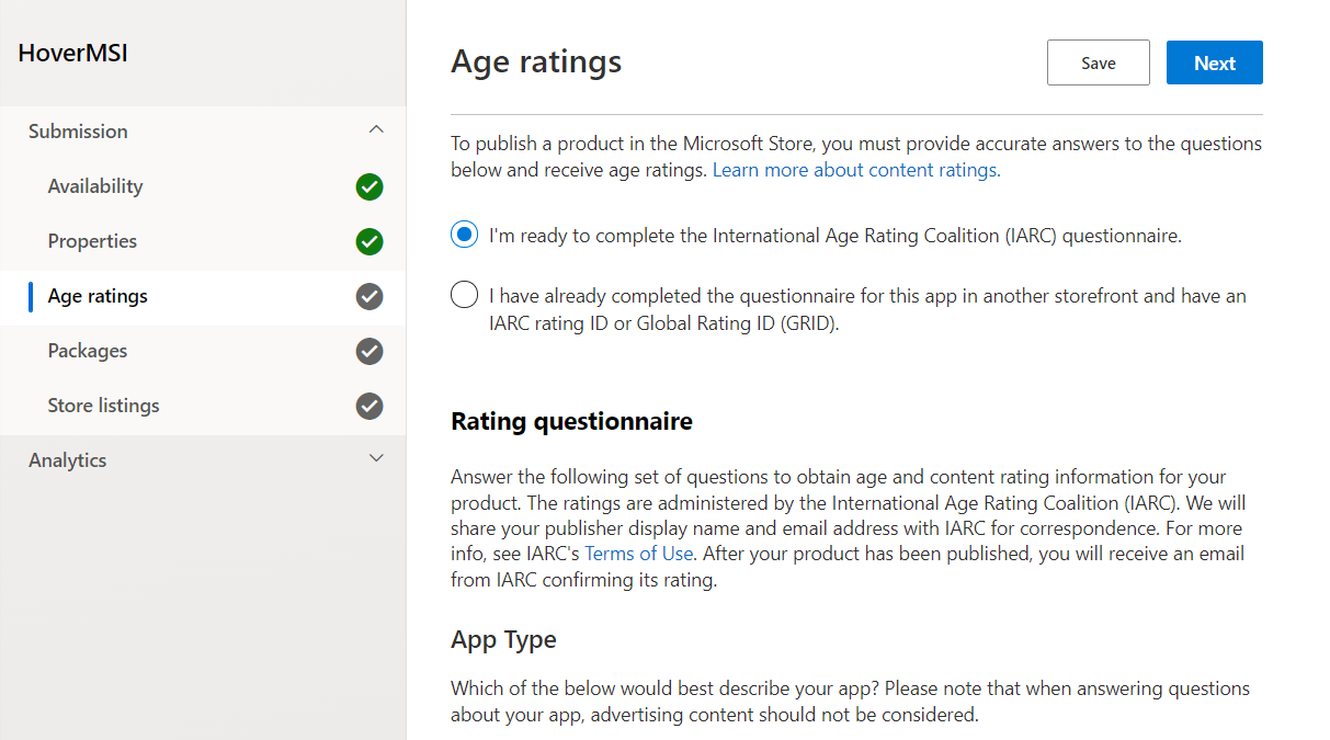 Age estimates