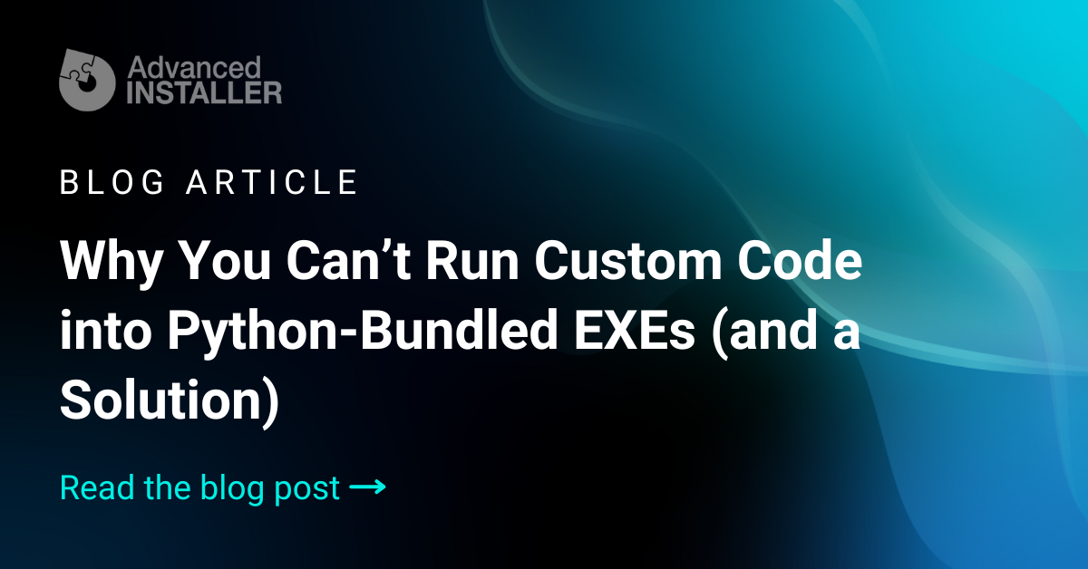 Python bundled exe custom code running solution