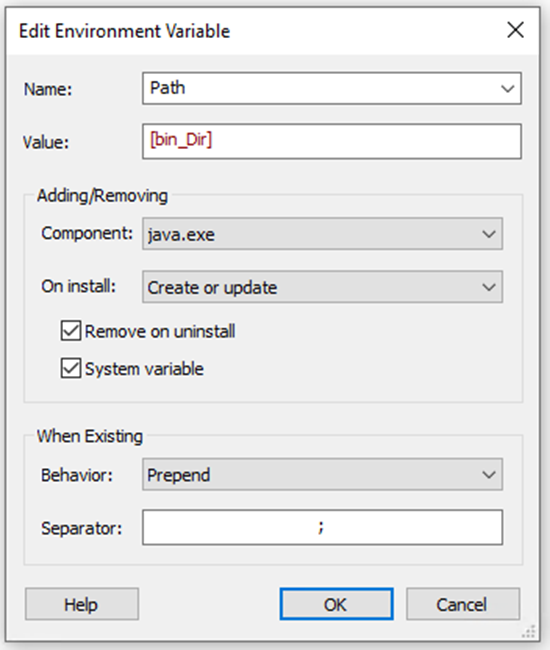 Edit environment variable