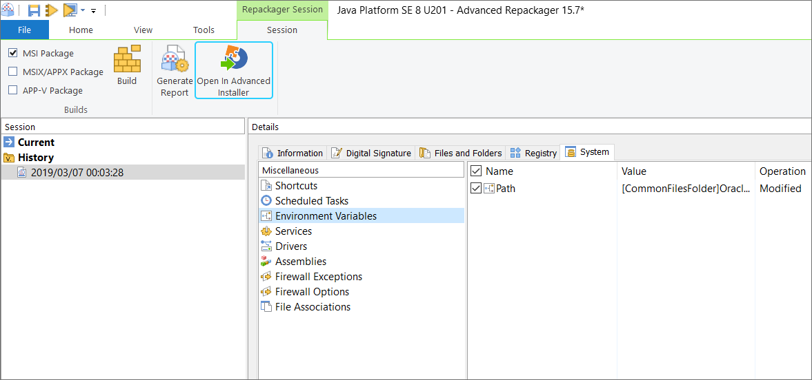 Environment variable