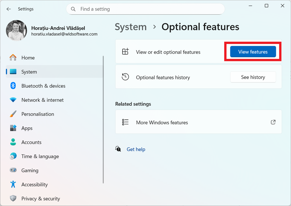Optional features - System - Windows 11 Optional features - System - Windows 11