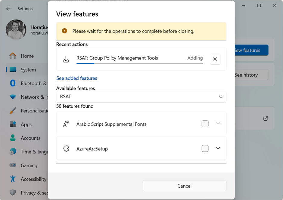 RSAT feature installation RSAT feature installation