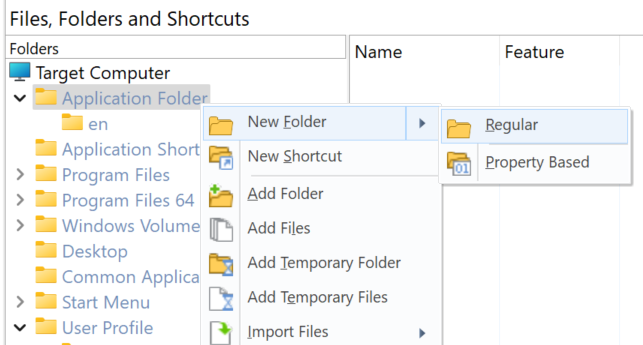 create new regular folder