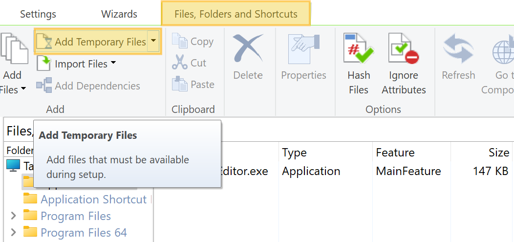 Add temporary file