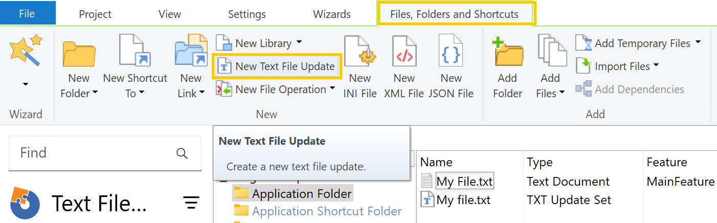 Text file toolbar