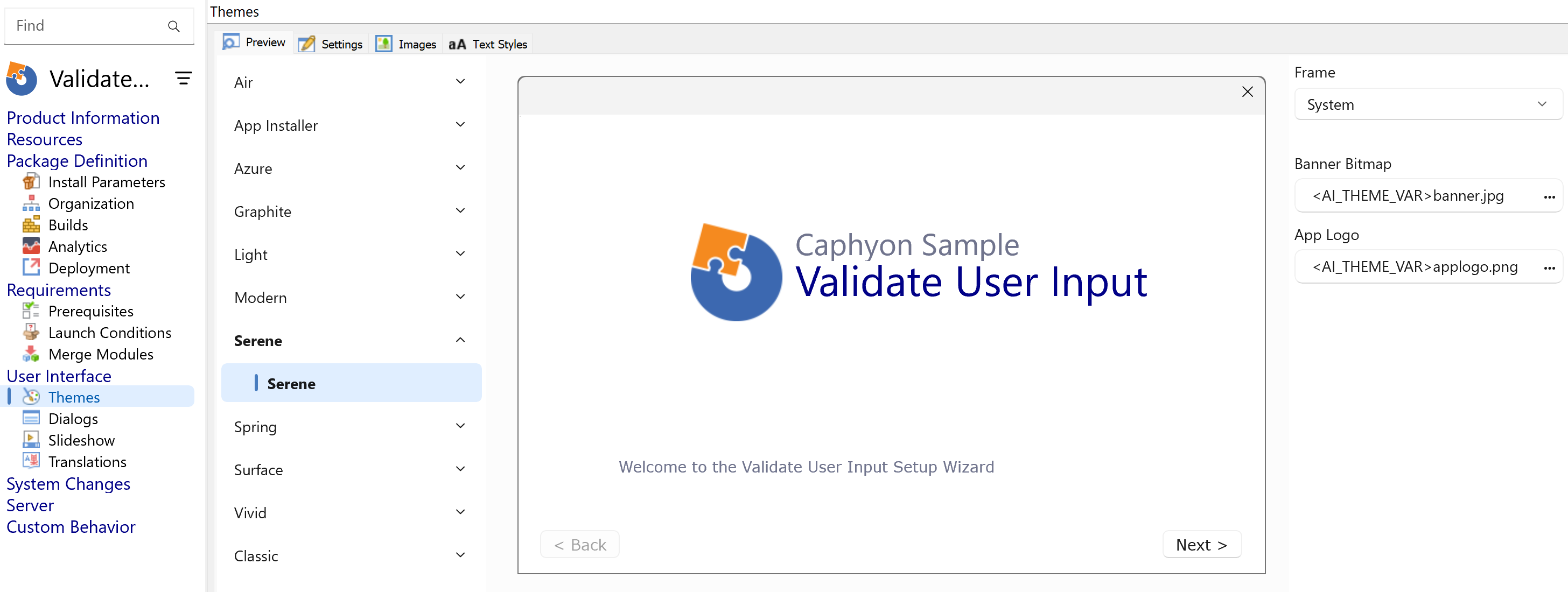 Themes View