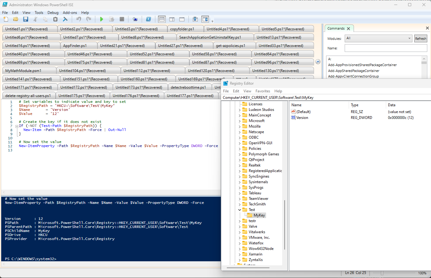 registry key for user rights assignment