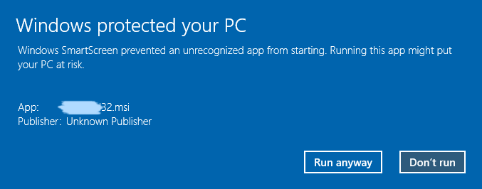 Windows SmartScreen Windows SmartScreen