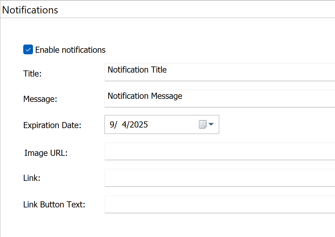 Enable users notification