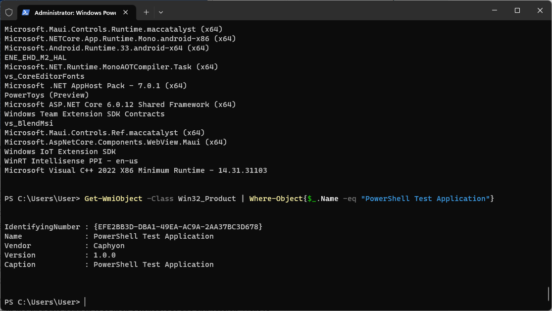 WMI command PowerShell