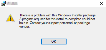 There is a problem with this Windows Installer package