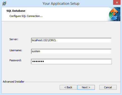 Oracle Database connection settings