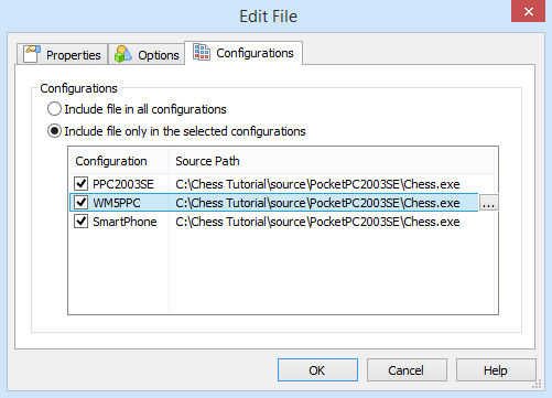 Edit File Configurations