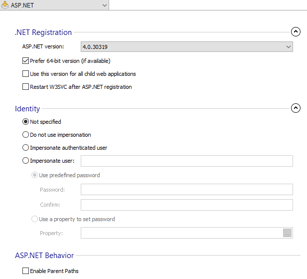 Asp net settings