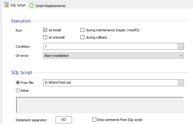 Sql script