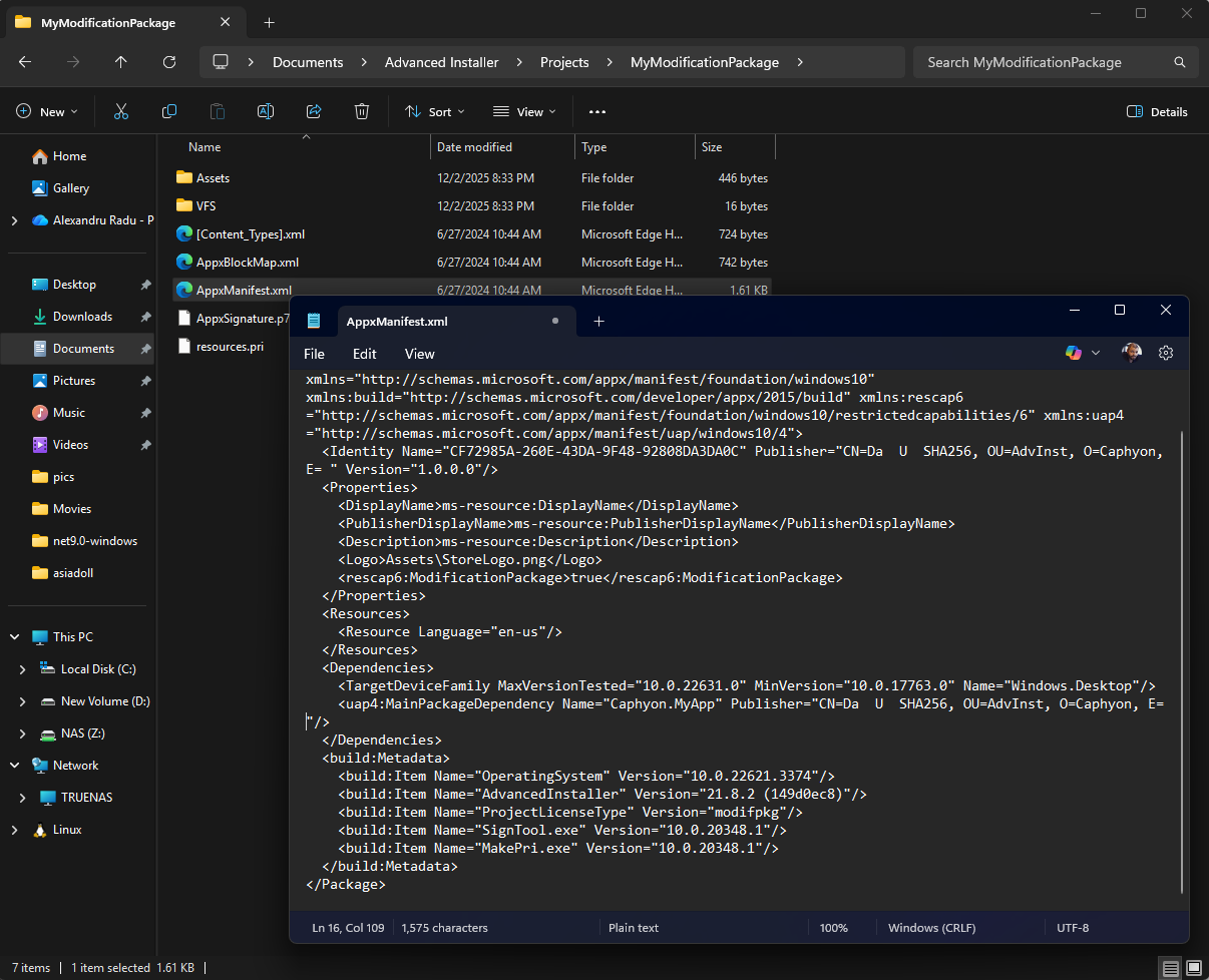 AppxManifest.xml in MSIX packages AppxManifest.xml in MSIX packages