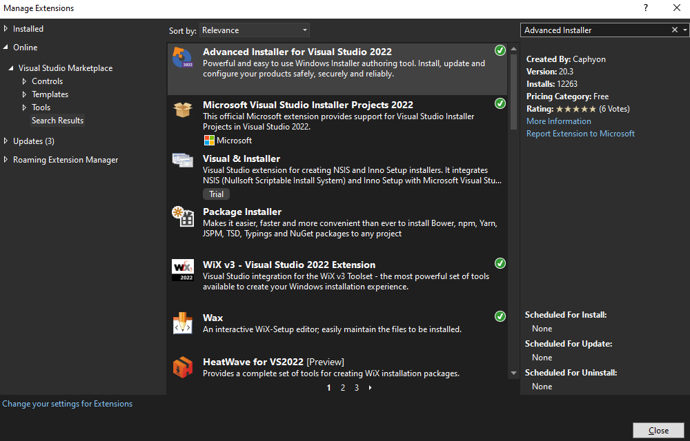 Advanced Installer extension for Visual Studio