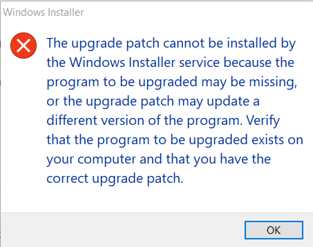 MSP Standalone Installation Error