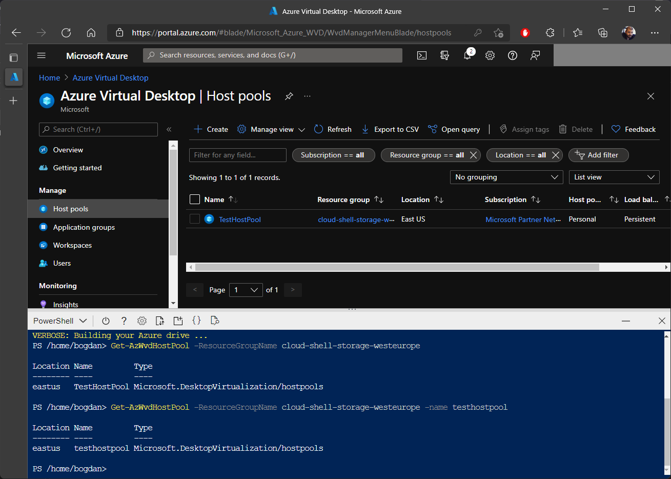 Azure Virtual Desktop Powershell