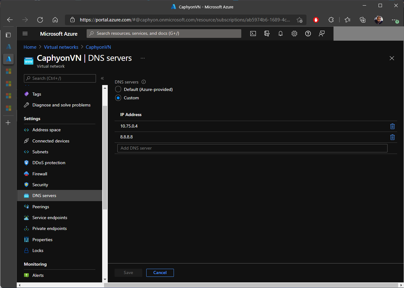 DNS Servers Config