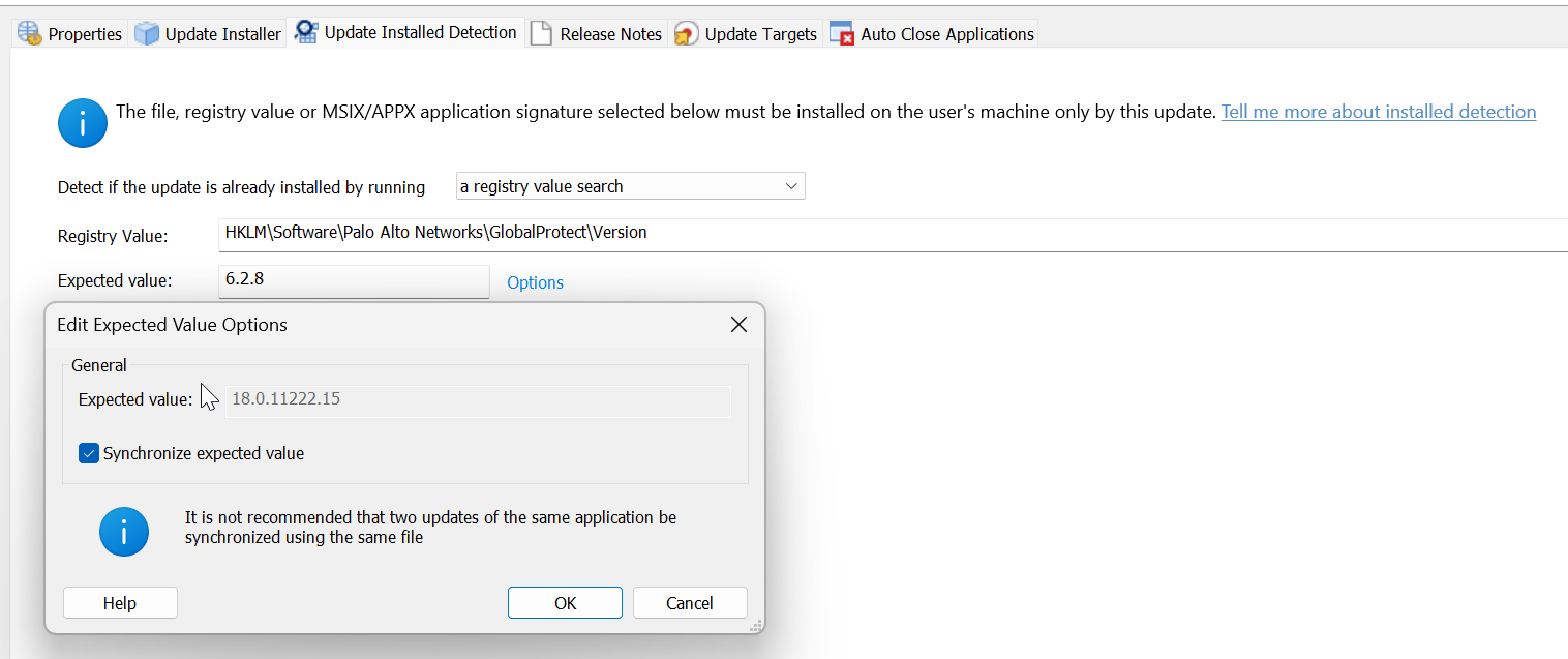 synchronize the expected value for registry search
