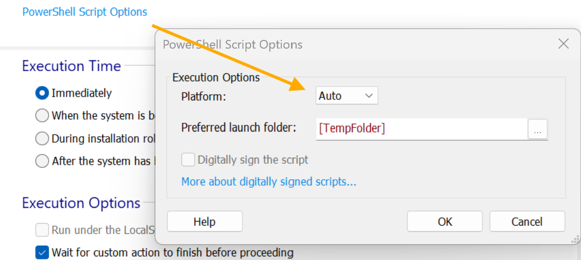 PowerShell scripts Options