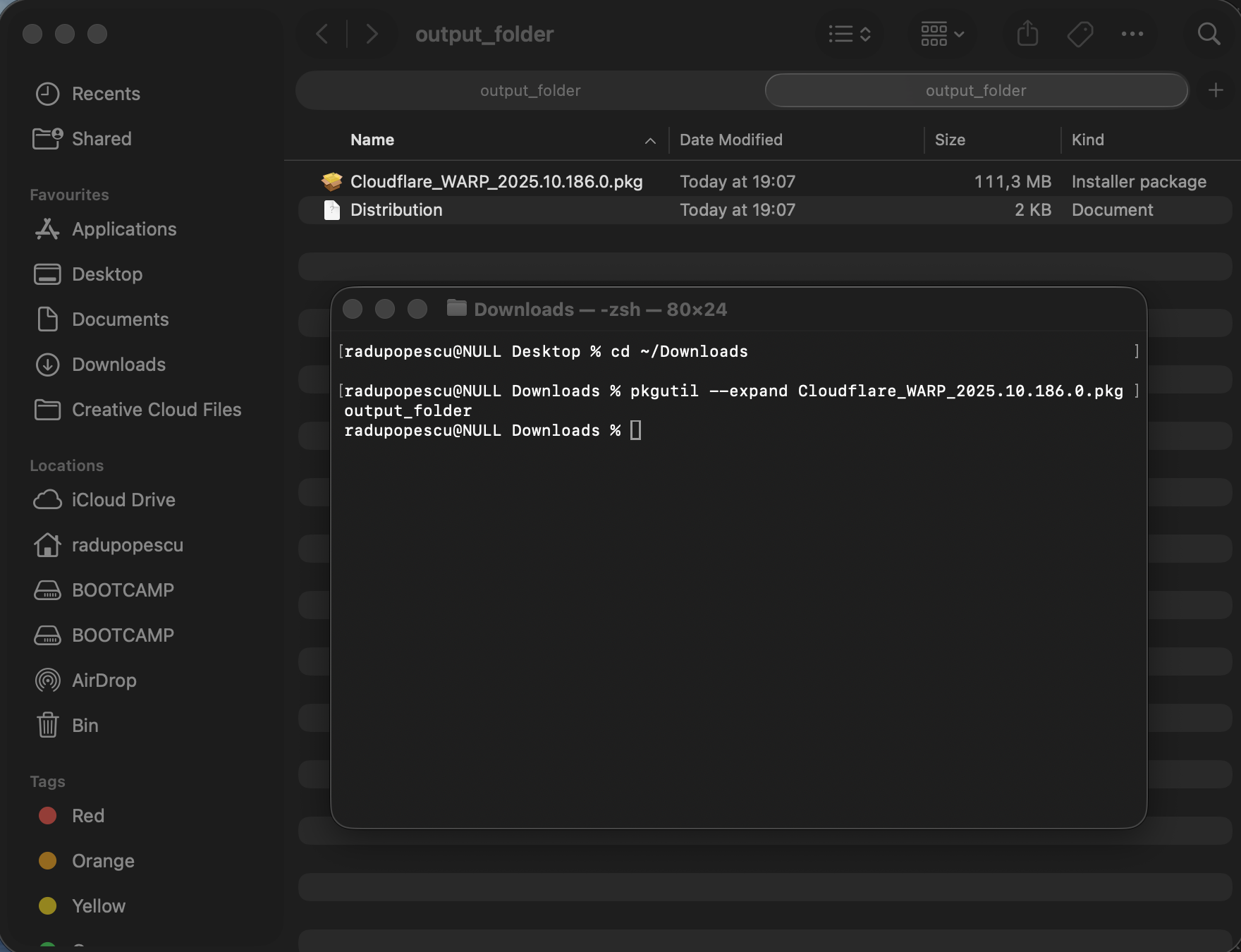 pgk file inside and an instruction file
