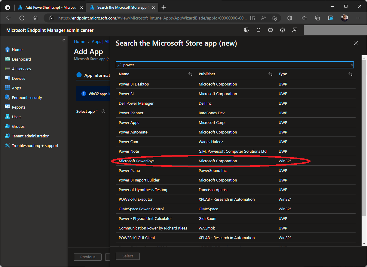 Intune Store Apps