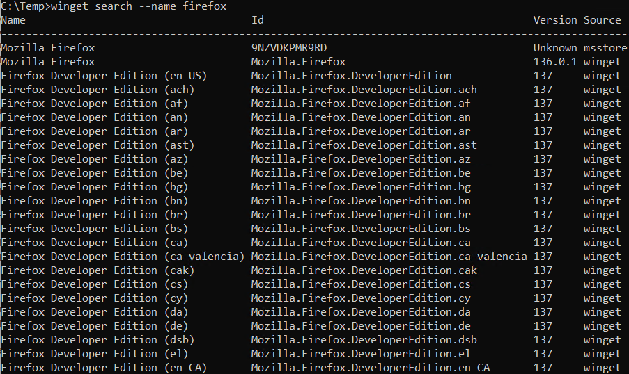 Command Line Winget Different packages to install Command Line Winget Different packages to install