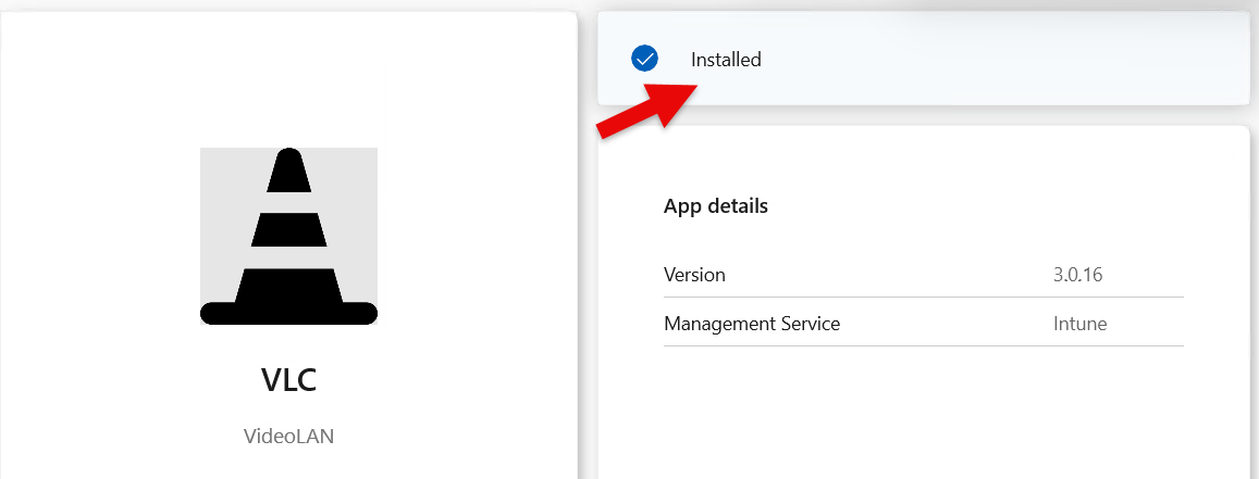 Winget and Microsoft Store Select groups see the VLC installed Winget and Microsoft Store Select groups see the VLC installed