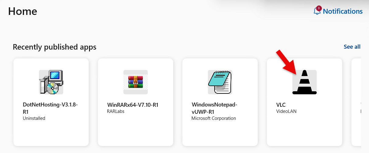 Winget and Microsoft Store Select groups see the VLC. Winget and Microsoft Store Select groups see the VLC.
